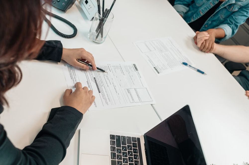 Filling out business details during the order process