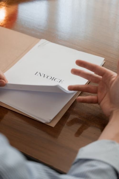 Reviewing an invoice document