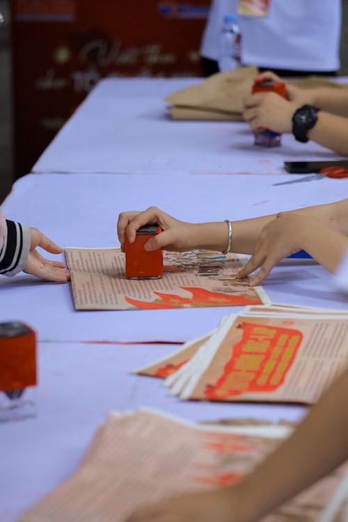Official document being stamped and filed